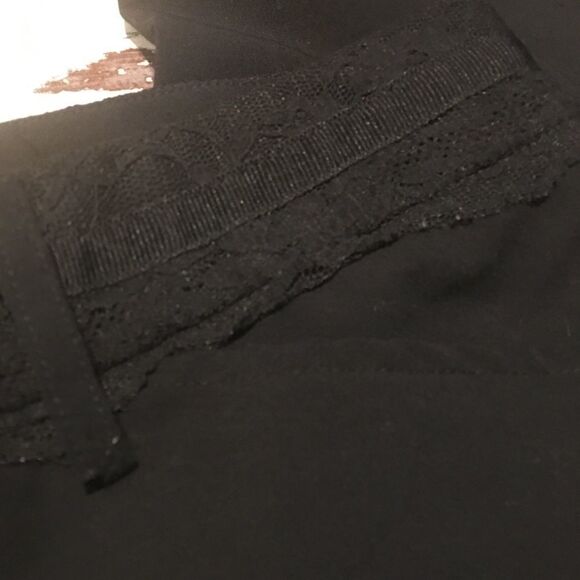 Daisy Fuentes size 2P wide leg black dress pants lace belt band - Picture 6 of 6